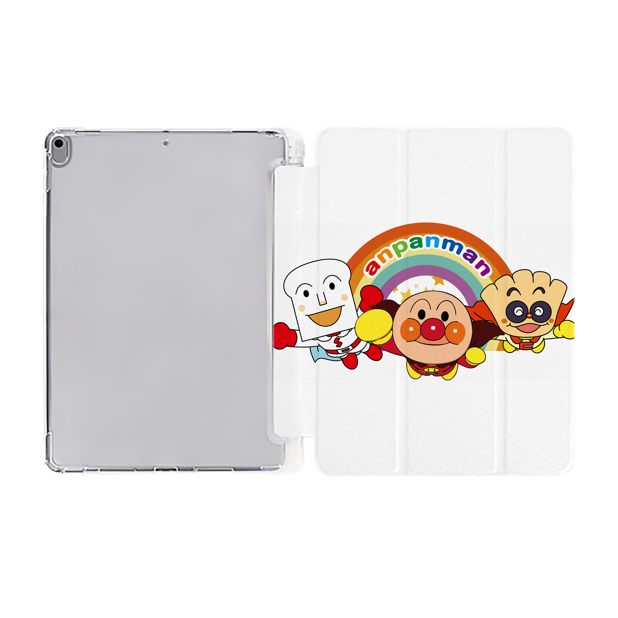 （画像用） アンパンマン Anpanman IPad ケース ペン収納付き 三つ折りスタンド PUレザー×シリコン 対応機種9.5/10.5/10.9インチ